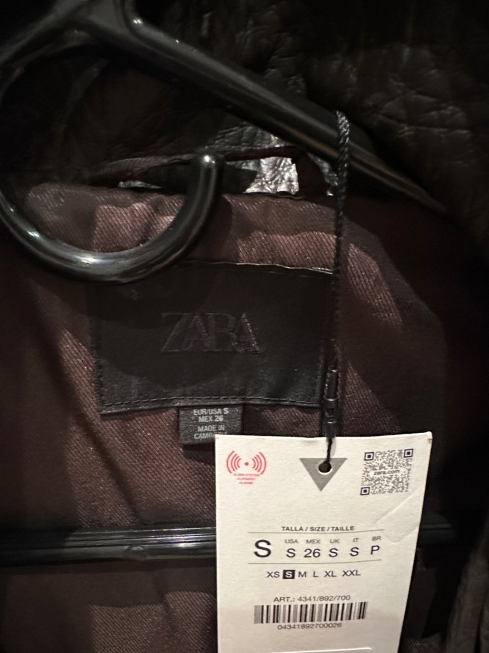 Zara faux brown leather pleather jacket S NWOT - Picture 9 of 15